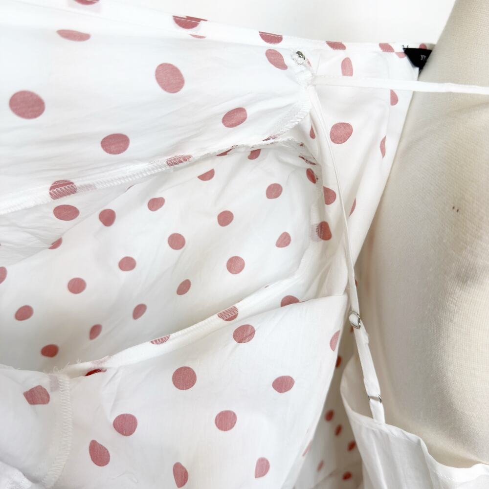 J. Crew Puff-sleeve Cotton Poplin Wrap Dress in White Rose Dot M - Picture 7 of 12